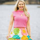 Paperclip Chain & Pearls with Cross Necklace