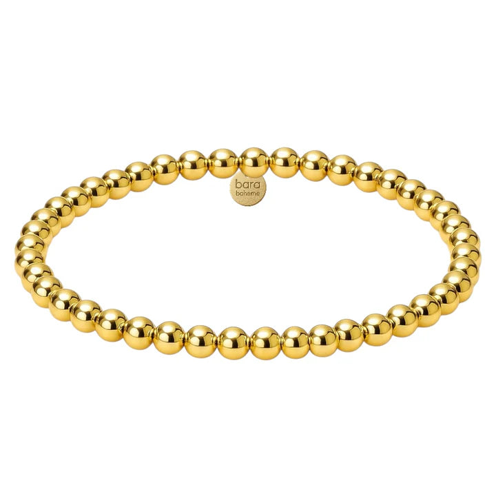 Bara Boheme elegant 14K gold filled beaded bracelet with 4mm beads.