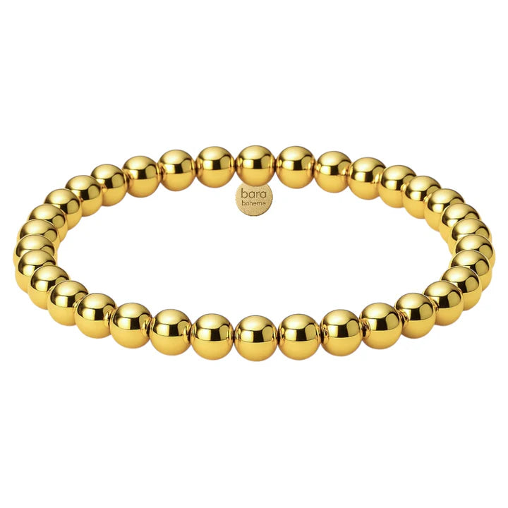 Bara Boheme elegant 14K gold filled beaded bracelet with 6mm beads.