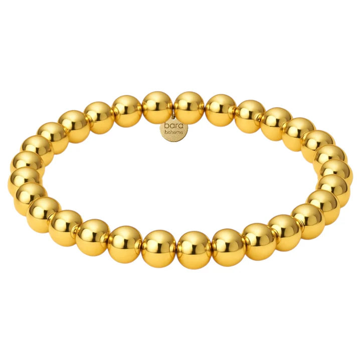Bara Boheme elegant 14K gold filled beaded bracelet with 7mm beads.