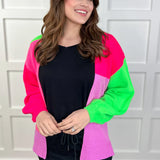 Happy Vibes Color Block Cardigan