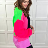 Happy Vibes Color Block Cardigan