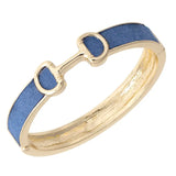 Blue Majesty Denim Horsebit Hinge Bangle