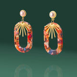 Falling in Love Resin Oval Hoop Earrings