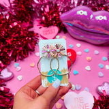 Pink Mix Sequin Sunburst Hoop Earrings