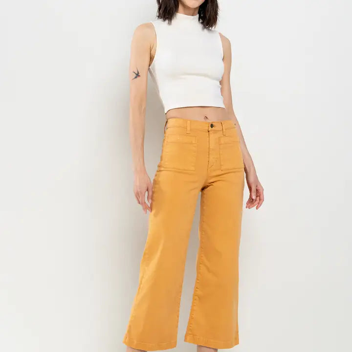 Inca Gold Crop Wide Leg Jeans