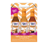 Fall Favorites Syrup Gift Set featuring Pumpkin Spice, Brown Sugar Cinnamon, and Maple Bourbon Pecan zero-calorie flavors, perfect for seasonal drinks and recipes.
