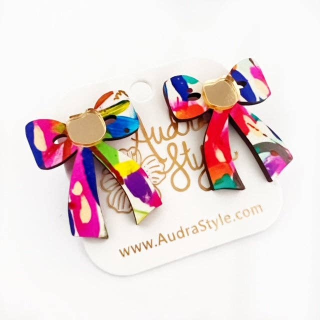 Colorful Bow Stud