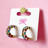 Rainbow Rhinestone Hoop
