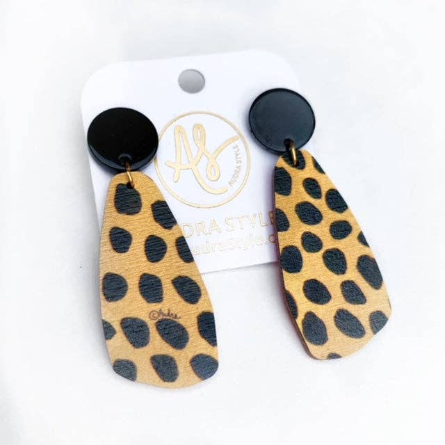 Leopard Drop Earrings from Audra Style Designs
