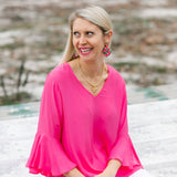 Pink, Turquoise & Green Confetti Dangle Earrings