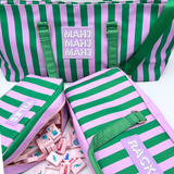 Purple & Green Stripe Premium Mahjong Tile Bag