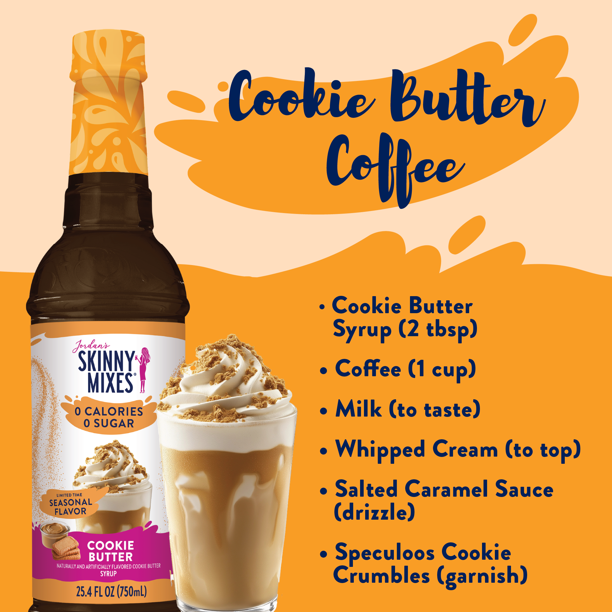 Skinny Mixes Sugar-free cookie butter flavored coffee recipe 