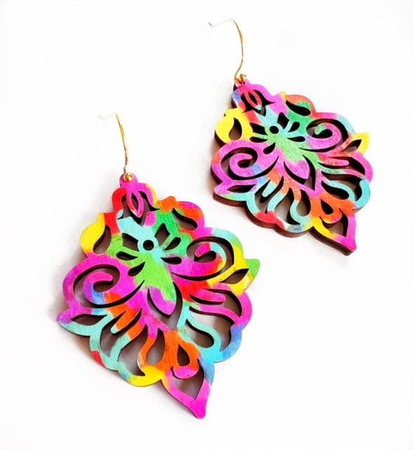 Damask Colorful Drop Earrings