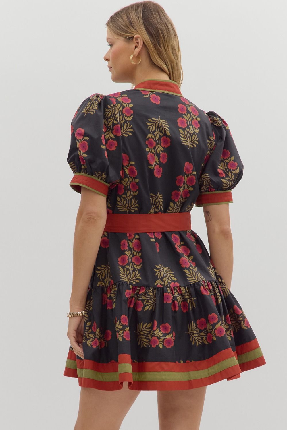Black & Red Floral Dress