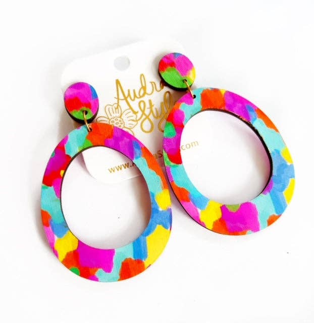 Abstract Oval Earrings