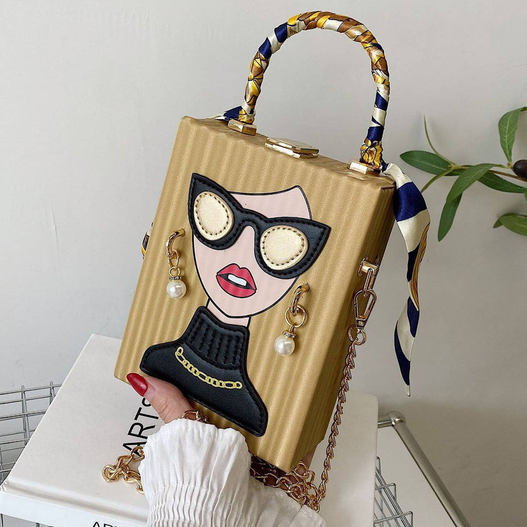 Gold Retro Lady Crossbody