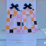 Halloween Checkered Acrylic Earrings