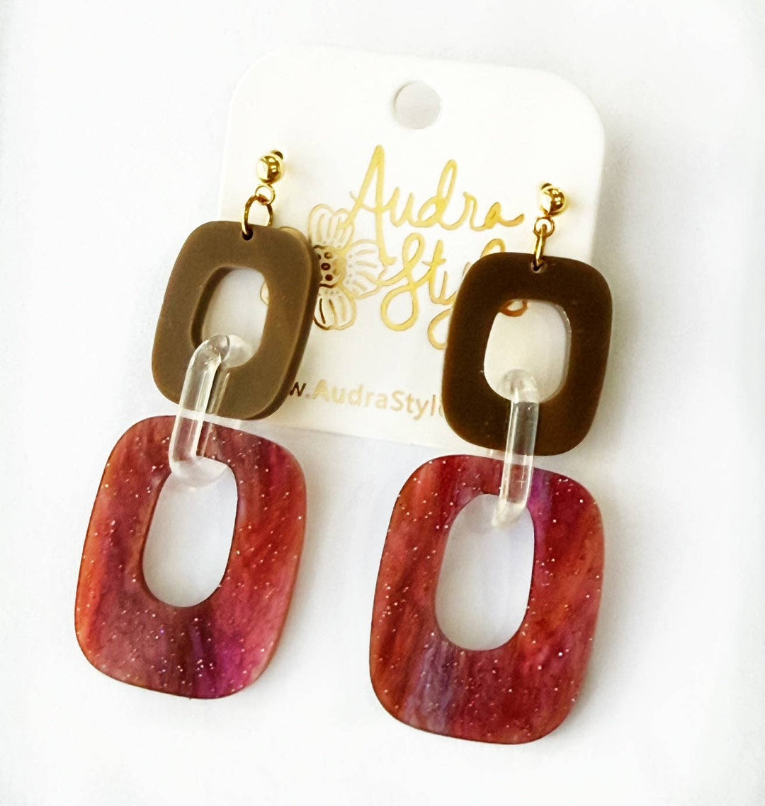Lola Espresso Brown Sparkle Earrings