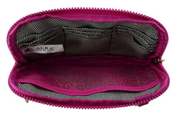 Black mini crossbody wallet bag with gold hardware, front zip pocket, detachable shoulder strap and wristband, and a clear cell phone window. Compact and stylish design, ideal for keeping essentials organized and accessible on the go.
