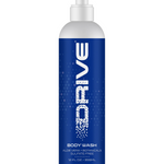 A 12 oz bottle of "Drive" 3-in-1 body wash with its distinct, masculine branding.