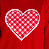 Gingham Heart Luxe Pullover