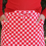 Red Diagonal Gingham Skort