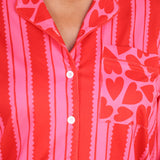 Heartfelt Stripes Ruffle Pajama Set