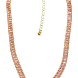 Pink Baguette Rhinestone Necklace