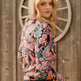 Midnight Bloom Paisley Pullover