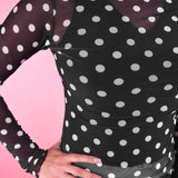 Keigan After Dark Polka Dot Mesh Top