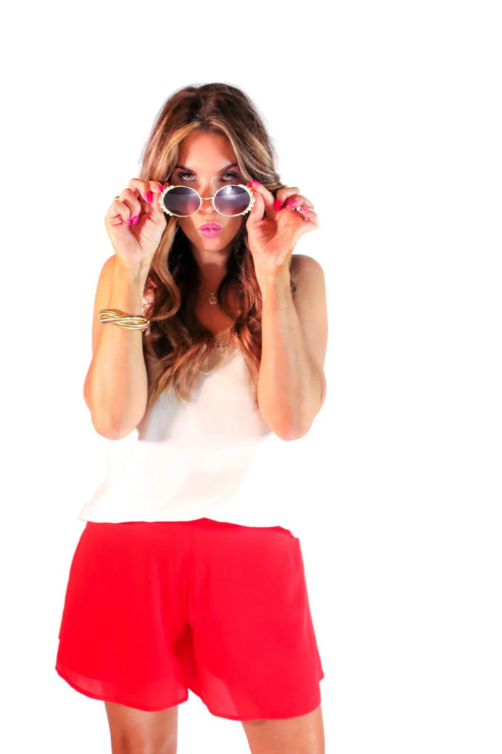 Red Mindy Swing Shorts