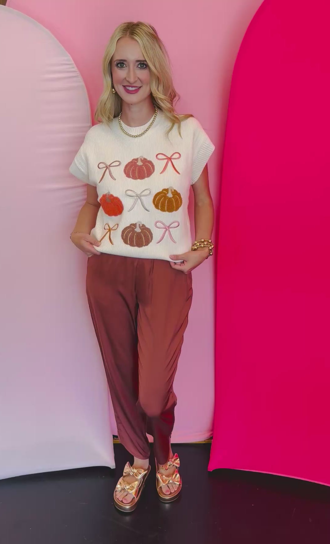 Cinnamon Smocked Satin Pants