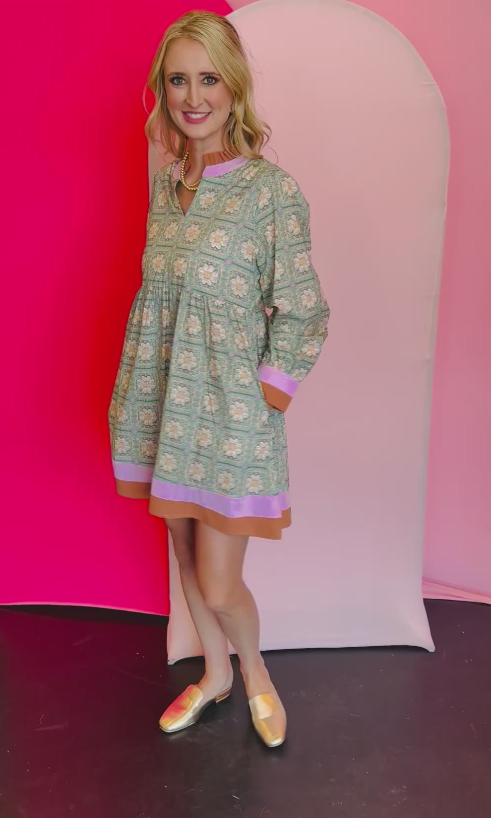 Vintage Bloom Ruffle Dress