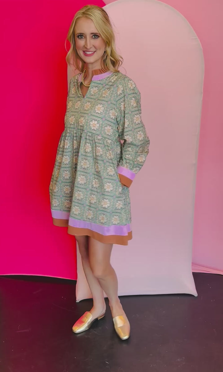 Vintage Bloom Ruffle Dress