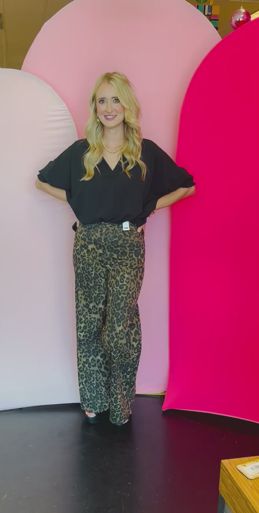 Judy Blue Wide Leopard Print Jeans