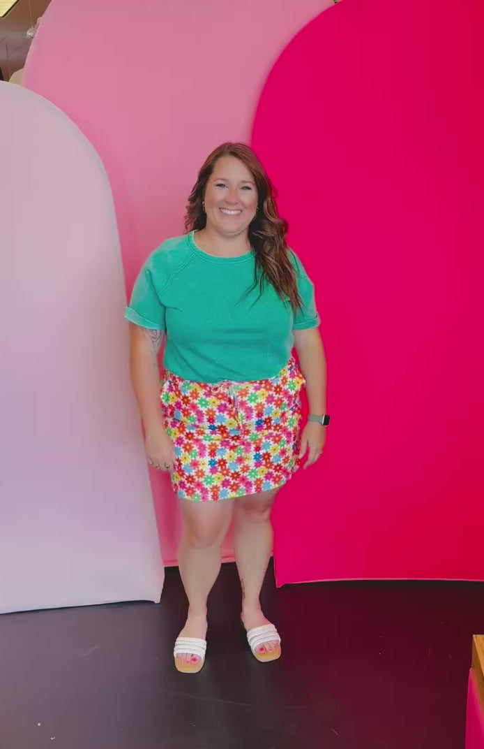 Bright Blooms Floral Skort