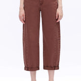 Espresso High Rise Barrel Rolled Jeans