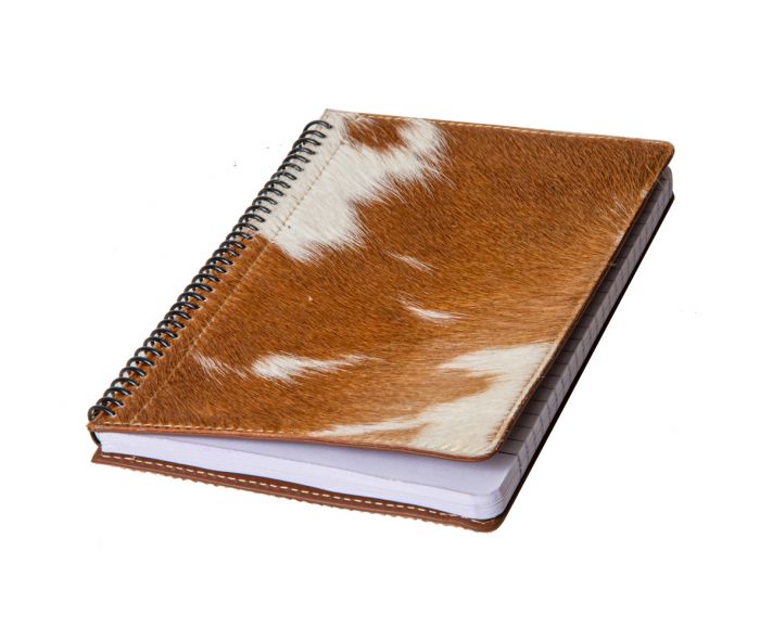 Myra Mind Streamer Hair-on Hide Diary in Brown & White