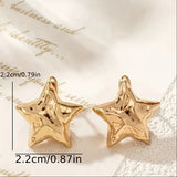 Hammered Gold Star Earrings