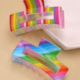 Stripe Rainbow Hair Clip