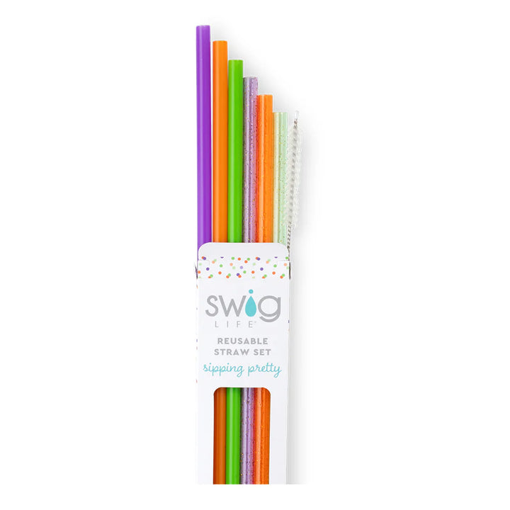 Swig Halloween Glitter Reusable Straw Set