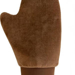 Luxury self-tanning mitt with elastic cuff, double-sided microfiber, and waterproof barrier for streak-free tan