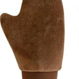 Luxury self-tanning mitt with elastic cuff, double-sided microfiber, and waterproof barrier for streak-free tan
