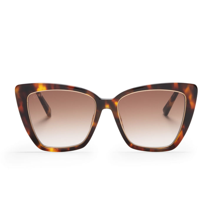 DIFF Becky IV- Amber Tortoise + Brown Gradient Polarized Sunglasses