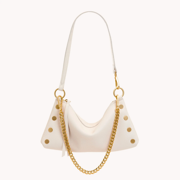 Hammitt - A 20-inch, jewelry-grade brushed gold metal chain strap with clasps, designed as a handbag accessory.