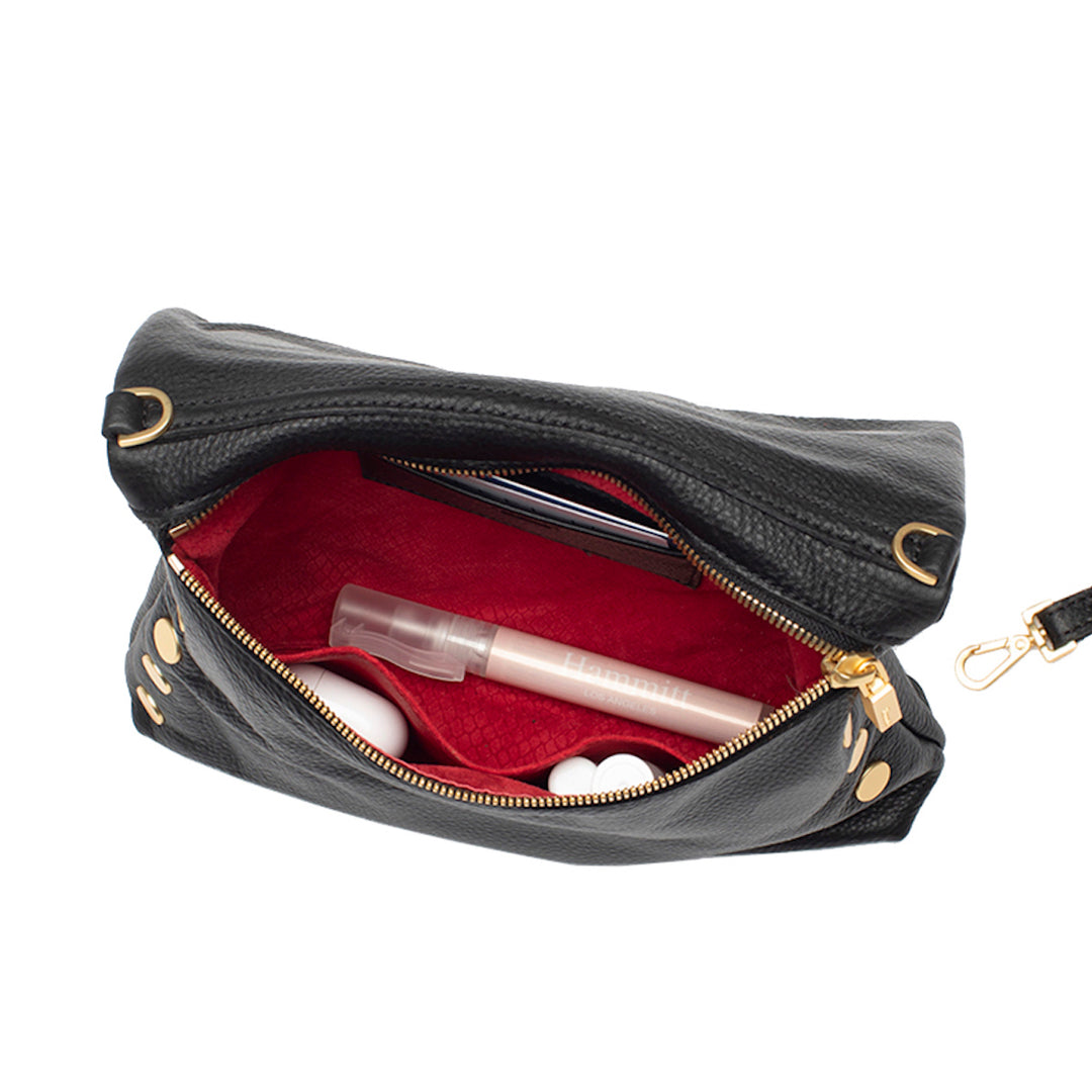 Hammitt VIP Medium Black With Red Zipper Handbag