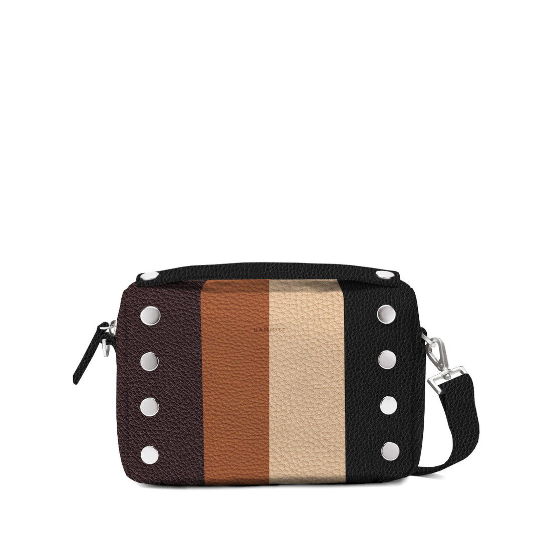 Hammitt Evan - A small, rectangular luxury leather crossbody with a camera bag style and colorblock design.
