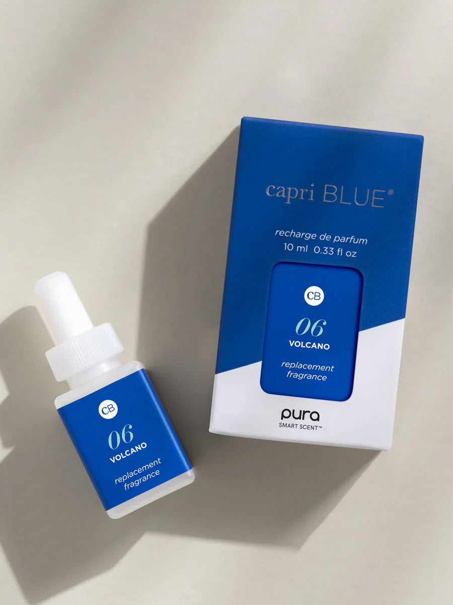 Pura Volcano fragrance refill set with clean, tropical citrus and vanilla scent notes.