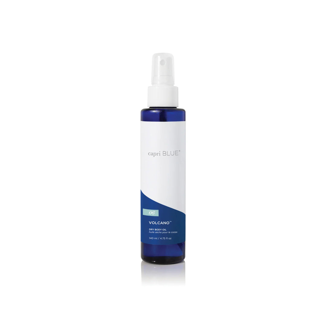 Volcano Dry Body Oil – fast-absorbing tropical citrus-scented vegan body oil with abyssinica, sunflower, and jojoba oils.